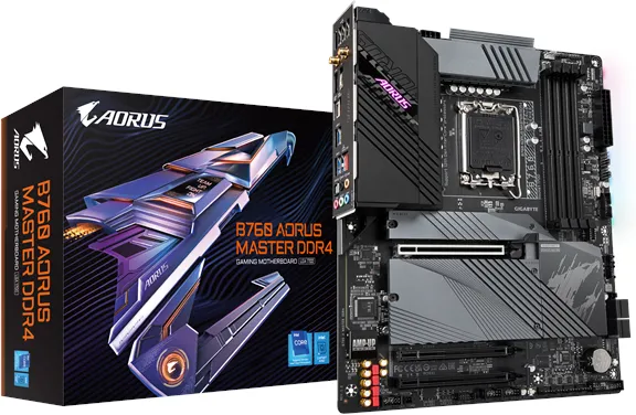GIGABYTE B760 AORUS MASTER DDR4 Mainboard - Intel B760 - Intel LGA1700 Sockel - DDR4 RAM - ATX