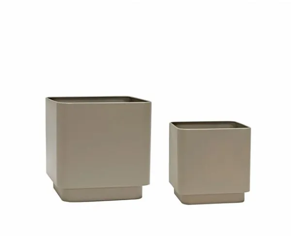 Hübsch Cube Blumentopf-Set 2er-Set Braun