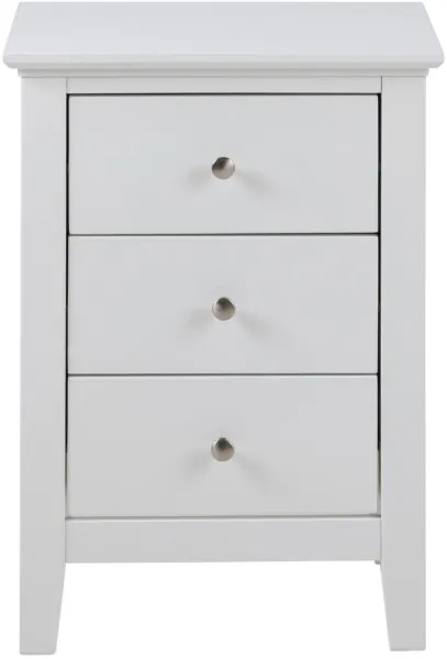 ACT NORDIC Linnea Nachttisch, mit 3 Schubladen - weiß MDF (45x34)